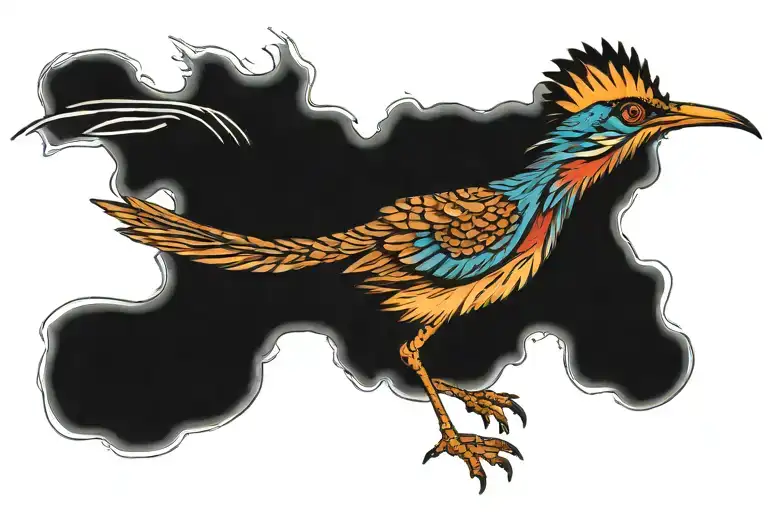 roadrunner running tattoo design idea