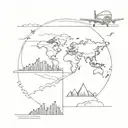 Travel tattoo design idea