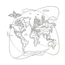 Travel tattoo design idea