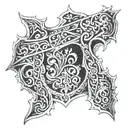 ornament like armour tattoo design idea
