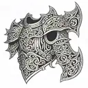ornament like armour tattoo design idea