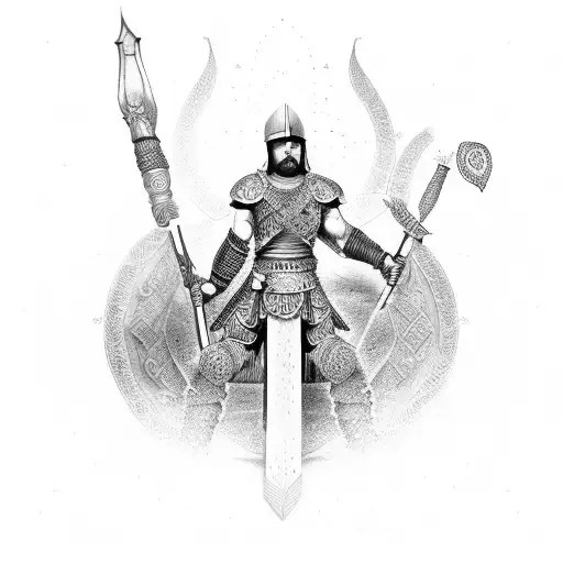 Iranian gladiator tattoo design idea