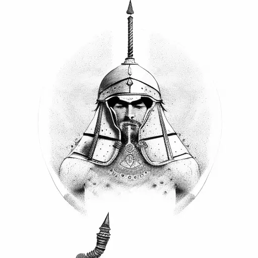 Iranian gladiator tattoo design idea