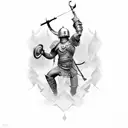 Iranian gladiator tattoo design idea