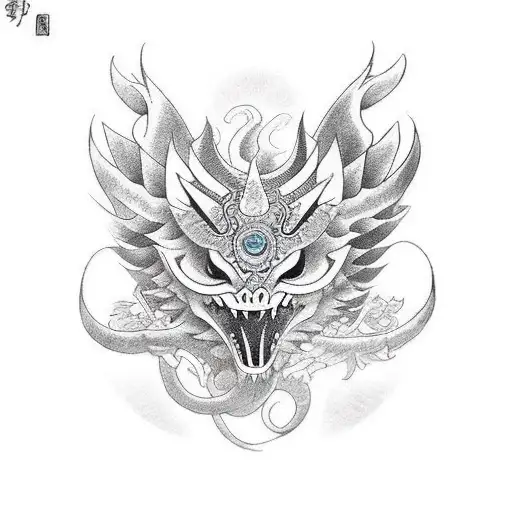 mythical creature. shoulder trap tattoo design idea