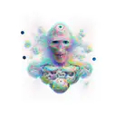 Human vs artificial intelligence, highest quality  tattoo design idea