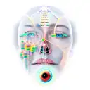 Human vs artificial intelligence, highest quality  tattoo design idea