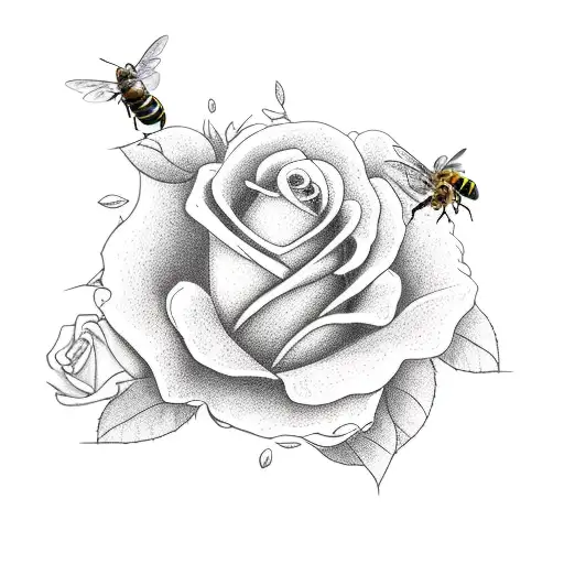  sleeve, honeysuckle, bees, hummingbirds, beach boys and roses tattoo design idea