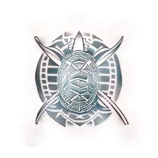 Polynesian turtle tattoo design idea