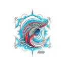 Polynesian wave design forearm tattoo design idea