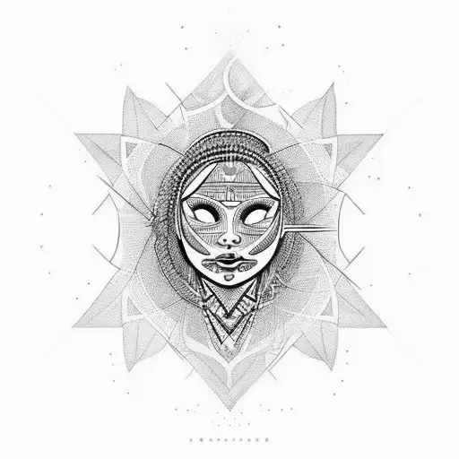 soleil maya avec le signe de l'eau et de l'air tattoo design idea