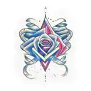 rose des vents avec soleil maya, vent et eau tattoo design idea