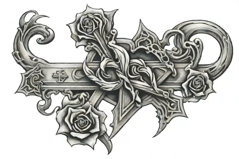 Houston and Cross tattoo design idea