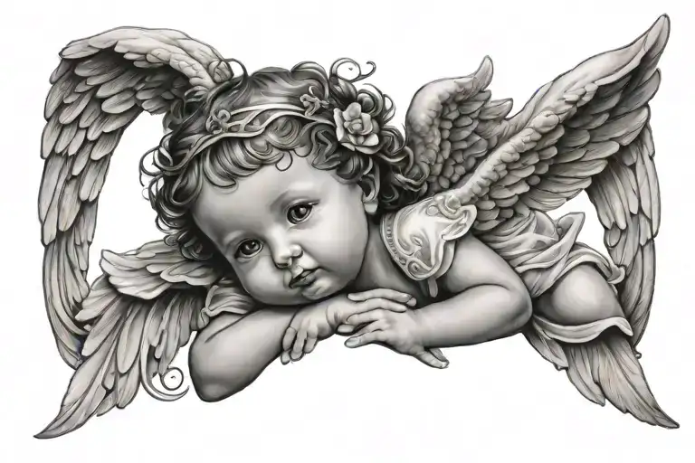 memorial tattoo for baby angel tattoo design idea