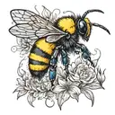 bumblebee masturbating tattoo design idea