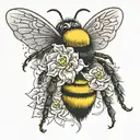 bumblebee masturbating tattoo design idea