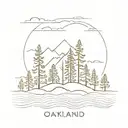 Oakland tree Tahoe backdrop with water or swimming inspiration tattoo design idea