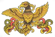 mexico eagle and snake  tattoo design idea