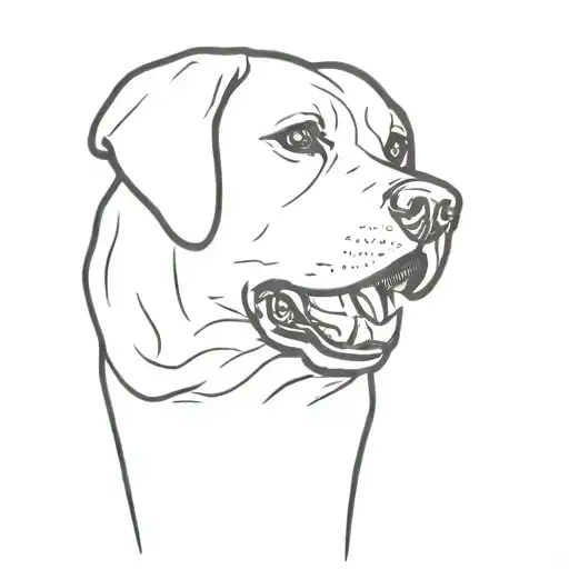 shadow of labrador fingers tattoo design idea