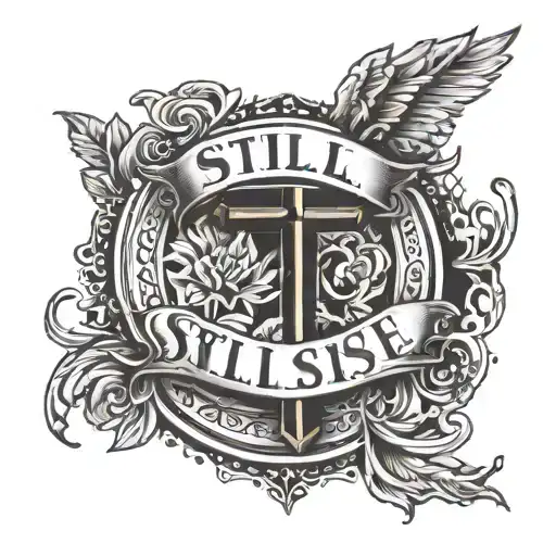 still I rise replacing the letter t with a cross tattoo design idea
