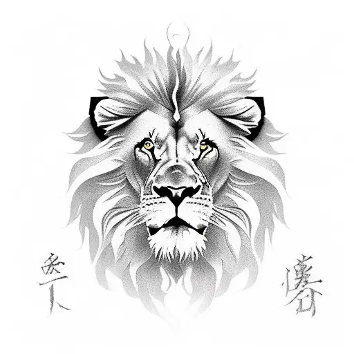 Lion sin of pride tattoo design idea
