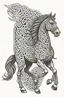 Celtic horse design combining elements tattoo design idea