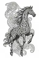 Celtic horse design combining elements tattoo design idea