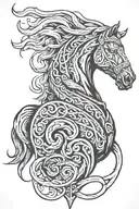 viking horse head tattoo design idea