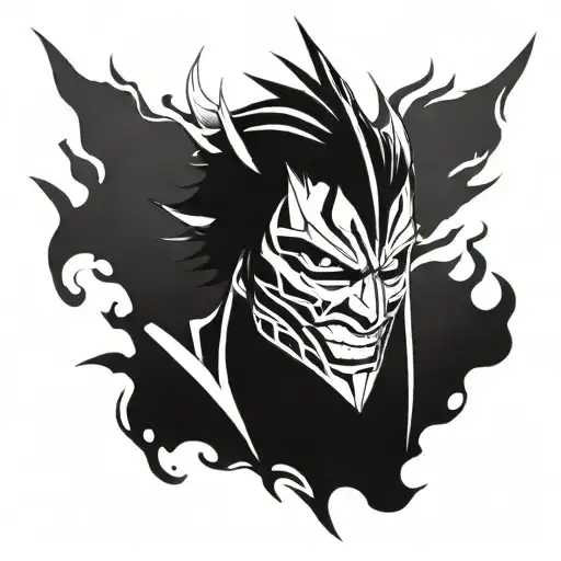 Bleach anime kurosaki ichigo hollow mask tattoo design idea
