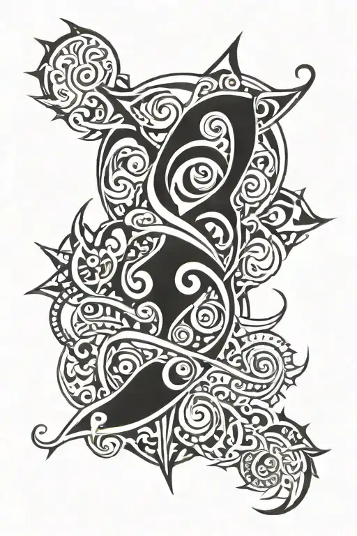 beach and Barbados Trident tattoo design idea