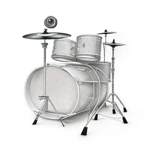 Red robin perched on a used drum stick tattoo design idea