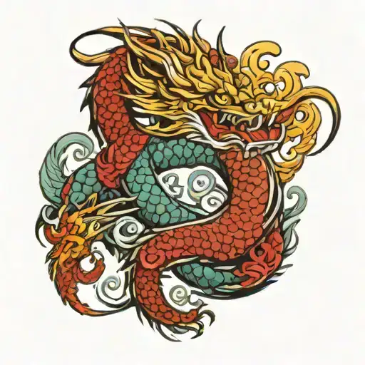 yakuza dragon sleeve tattoo design idea