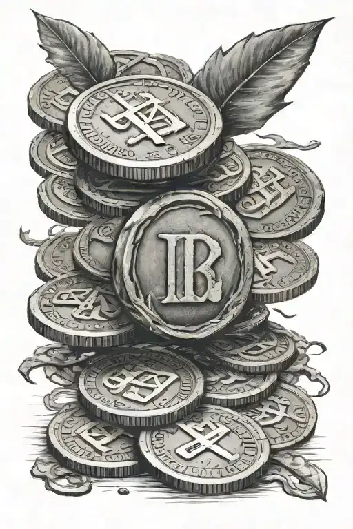 wrote "When luck doesn't matter to you and destiny is in your hands, you won't look at the coin" tattoo design idea