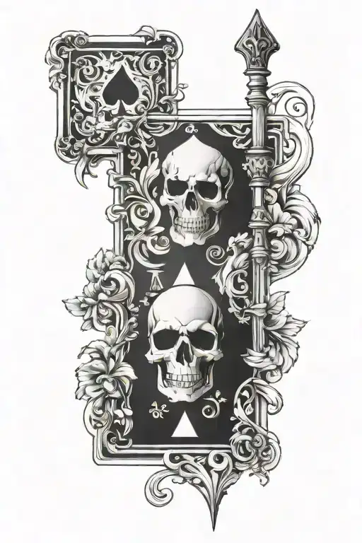 Ace of Spades with skull tattoo design idea