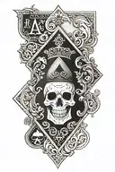 Ace of Spades with skull tattoo design idea