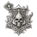 Ace of spades with skulls tattoo design idea