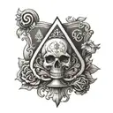 Ace of spades with skulls tattoo design idea