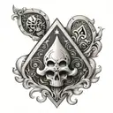 Ace of spades with skulls tattoo design idea