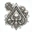 Ace of spades with skulls tattoo design idea