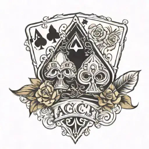 jack and ace playing cards logo tattoo design idea