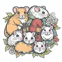 Hamster, Guinea Pig and mouse tattoo design idea