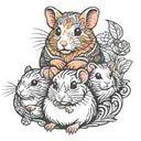 Hamster, Guinea Pig and mouse tattoo design idea