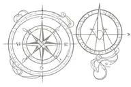 greek compass tattoo design idea