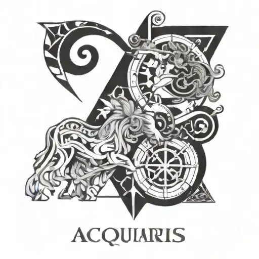 acquiarius, gemini, sagittarius, aries zodiac sign tattoo design idea