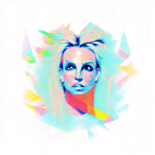 "stronger than yesterday" in the trans flag colors with Britney Spears  tattoo design idea