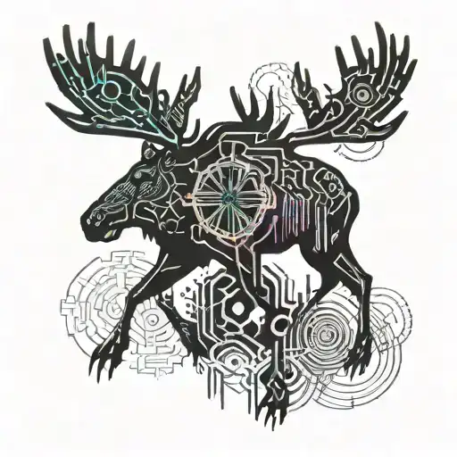 moose and kangaroo tattoo design idea
