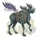moose and kangaroo tattoo design idea