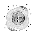 bird star moon tattoo design idea