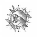 bird star moon tattoo design idea