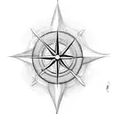 trident, Paperwhites, compass, sea tattoo design idea